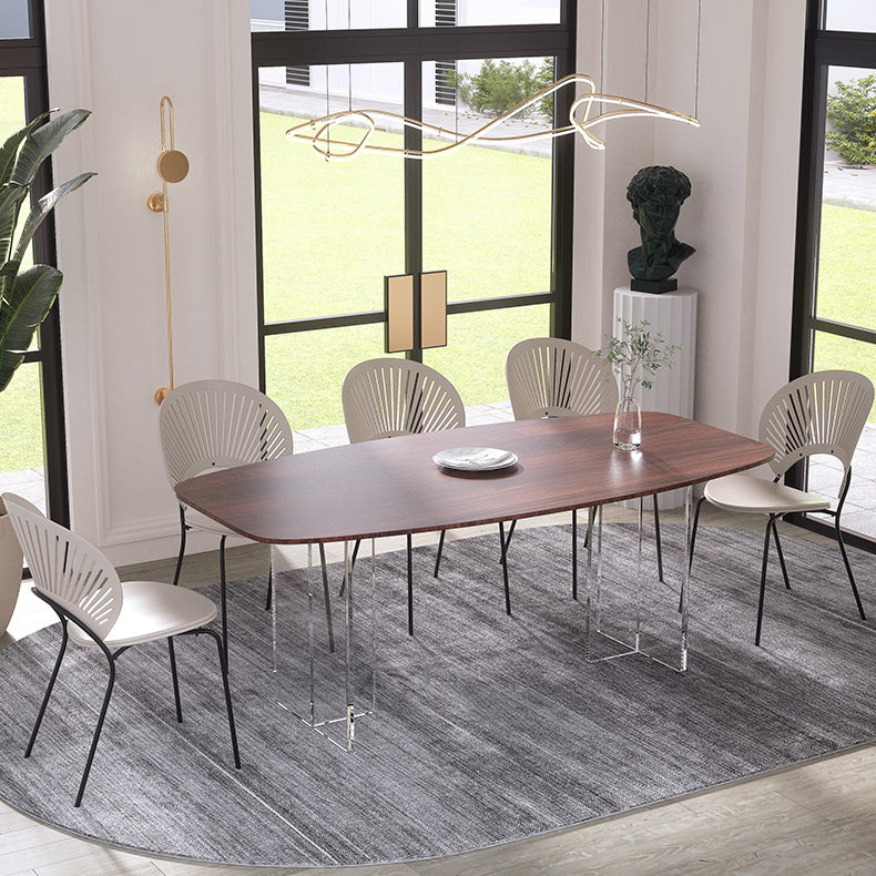 Contemporary Dining Set 1/2/4/5/6/7 Pcs Rectangle Dining Table with Windsor Chairs Clearhalo 'Dining Room Sets' 'Dining Tables & Seating' 'dining_room_set' 'furn' 'furn_dining_room_set' 'Furniture' 'Kitchen & Dining Furniture' 5796164