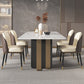 Glam Style Sintered Stone Dining Set Rectangle 1/4/5/6 Pieces Dining Set Clearhalo 'Dining Room Sets' 'Dining Tables & Seating' 'dining_room_set' 'furn' 'furn_dining_room_set' 'Furniture' 'Kitchen & Dining Furniture' 5796178