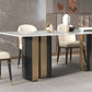 Glam Style Sintered Stone Dining Set Rectangle 1/4/5/6 Pieces Dining Set Clearhalo 'Dining Room Sets' 'Dining Tables & Seating' 'dining_room_set' 'furn' 'furn_dining_room_set' 'Furniture' 'Kitchen & Dining Furniture' 5796182