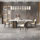 Glam Style Sintered Stone Dining Set Rectangle 1/4/5/6 Pieces Dining Set Clearhalo 'Dining Room Sets' 'Dining Tables & Seating' 'dining_room_set' 'furn' 'furn_dining_room_set' 'Furniture' 'Kitchen & Dining Furniture' 5796184