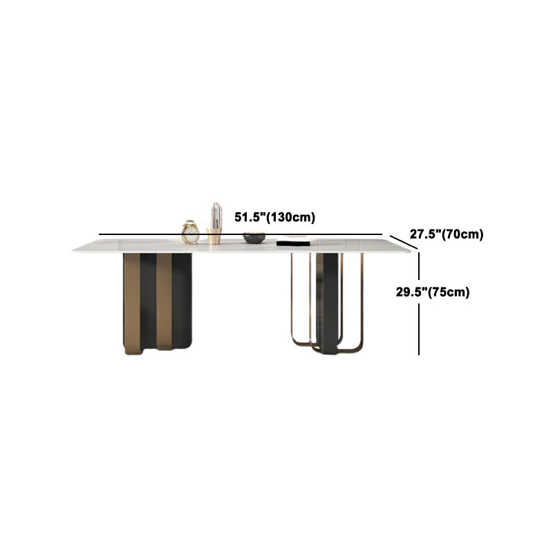 Glam Style Sintered Stone Dining Set Rectangle 1/4/5/6 Pieces Dining Set Clearhalo 'Dining Room Sets' 'Dining Tables & Seating' 'dining_room_set' 'furn' 'furn_dining_room_set' 'Furniture' 'Kitchen & Dining Furniture' 5796187