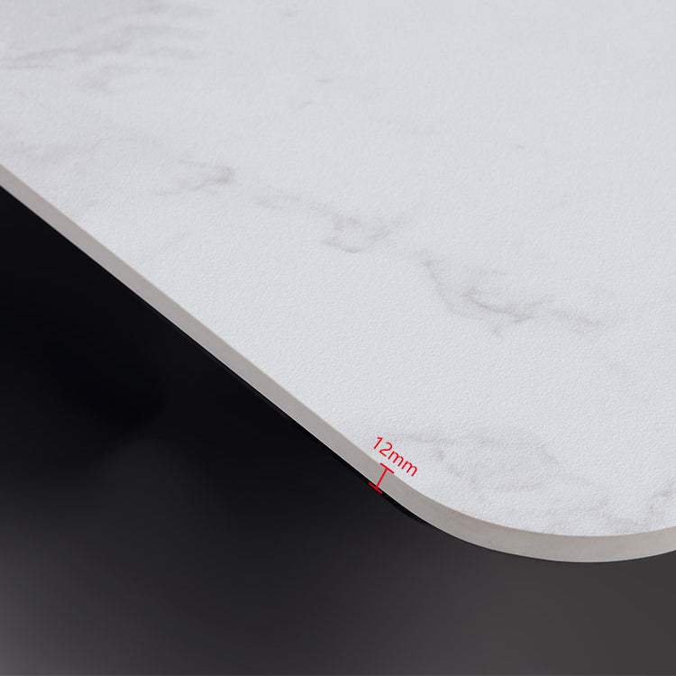 Glam weiß gesinterte Stein Esstisch Set 1