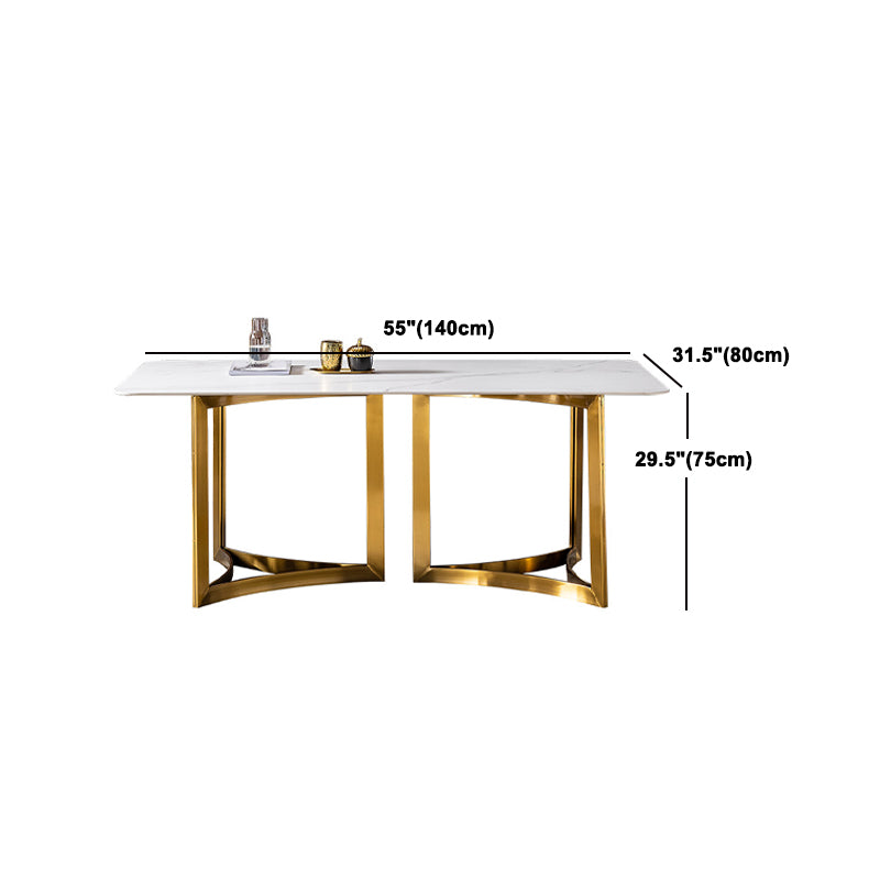 Glam weiß gesinterte Stein Esstisch Set 1