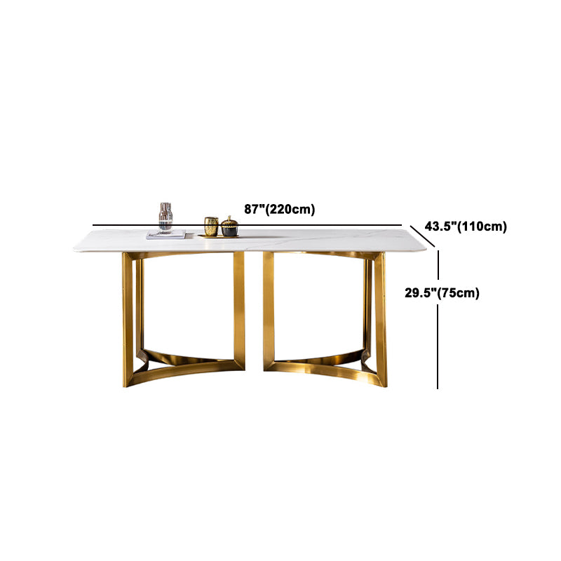 Glam weiß gesinterte Stein Esstisch Set 1