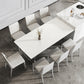 Modern Style Sintered Stone Dining Table Set White 1/4/6/7/8 Pieces Dining Set 8 Pieces: Table, 7 Chairs Clearhalo 'Dining Room Sets' 'Dining Tables & Seating' 'dining_room_set' 'furn' 'furn_dining_room_set' 'Furniture' 'Kitchen & Dining Furniture' 5796253