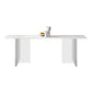 Modern Style Sintered Stone Dining Table Set White 1/4/6/7/8 Pieces Dining Set White 70.9"L x 35.4"W Clearhalo 'Dining Room Sets' 'Dining Tables & Seating' 'dining_room_set' 'furn' 'furn_dining_room_set' 'Furniture' 'Kitchen & Dining Furniture' 5796256