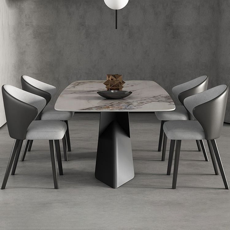 Modern Style Sintered Stone Dining Table Set White 1/4/5/7 Pieces Dining Set for Home Use Clearhalo 'Dining Room Sets' 'Dining Tables & Seating' 'dining_room_set' 'furn' 'furn_dining_room_set' 'Furniture' 'Kitchen & Dining Furniture' 5796271
