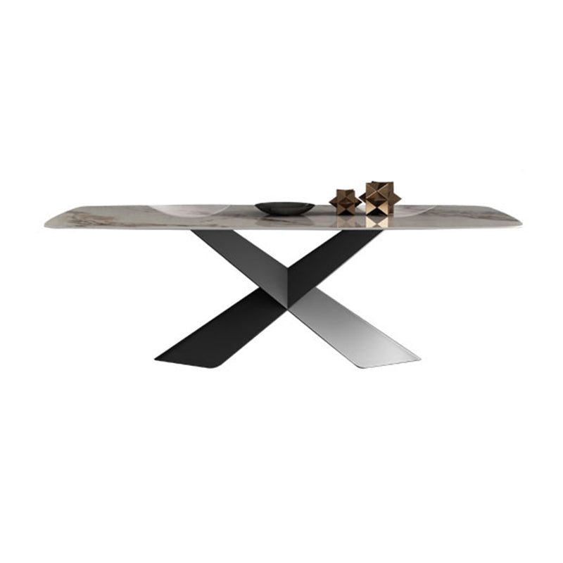 Modern Style Sintered Stone Dining Table Set White 1/4/5/7 Pieces Dining Set for Home Use White 59.1"L x 31.5"W Clearhalo 'Dining Room Sets' 'Dining Tables & Seating' 'dining_room_set' 'furn' 'furn_dining_room_set' 'Furniture' 'Kitchen & Dining Furniture' 5796272