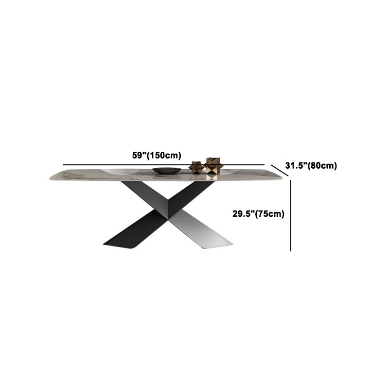 Moderne stijl gesinterde stenen eettafel set wit 1/4/5/7 stukken dinerset voor thuisgebruik