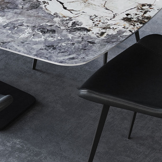 Moderne rechthoek gesinterde stenen dinerset 1/4/5/7 stukken eetgelegenheid