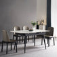 Modern Stone and Steel Dinette Set 1/4/5/7 Pieces Indoor Dining Table Set
