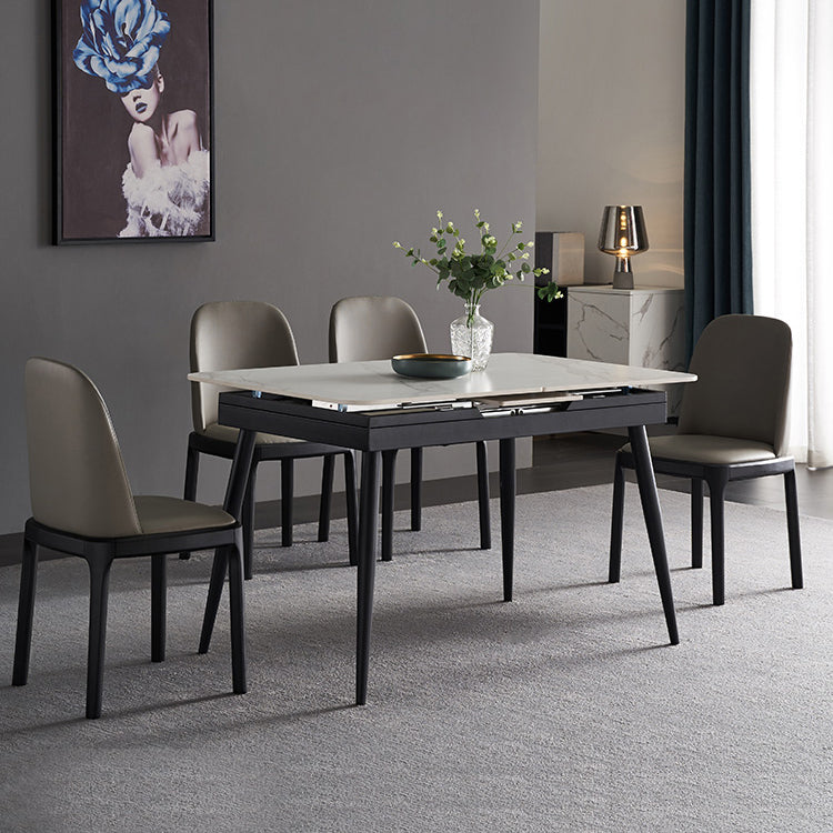 Modern Stone and Steel Dinette Set 1/4/5/7 Pieces Indoor Dining Table Set