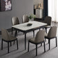 Modern Stone and Steel Dinette Set 1/4/5/7 Pieces Indoor Dining Table Set