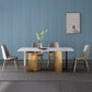 Glam White and Gold Dinette Set 1/4/5/7 Pieces Double Pedestal Dining Table Set Clearhalo 'Dining Room Sets' 'Dining Tables & Seating' 'dining_room_set' 'furn' 'furn_dining_room_set' 'Furniture' 'Kitchen & Dining Furniture' 5796336