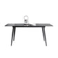 Juego de comedor interior moderno rectangular de piedra negra de 1/4/5/7 piezas