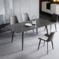 Juego de comedor interior moderno rectangular de piedra negra de 1/4/5/7 piezas