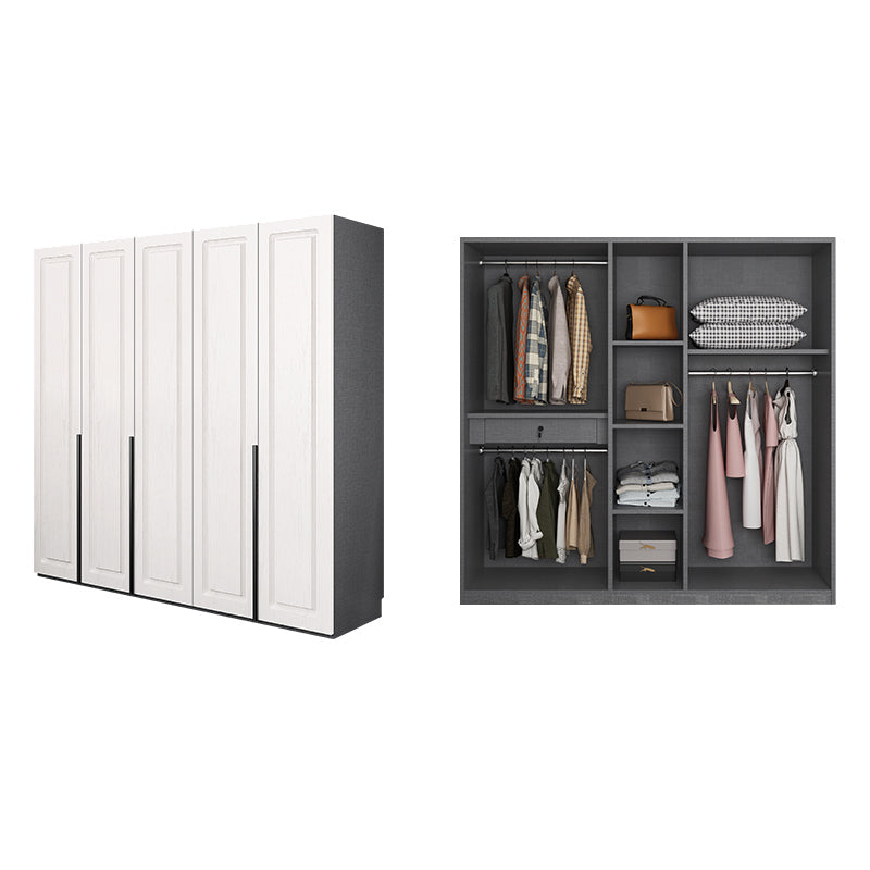 Modern Style Wooden Wardrobe Soft Close Door Wardrobe Closet with Drawer