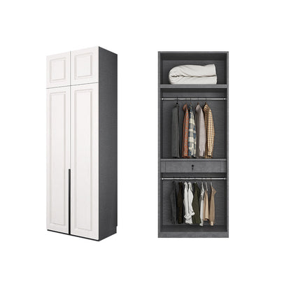 Modern Style Wooden Wardrobe Soft Close Door Wardrobe Closet with Drawer