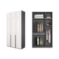 Modern Style Wooden Wardrobe Soft Close Door Wardrobe Closet with Drawer