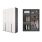 Modern Style Wooden Wardrobe Soft Close Door Wardrobe Closet with Drawer