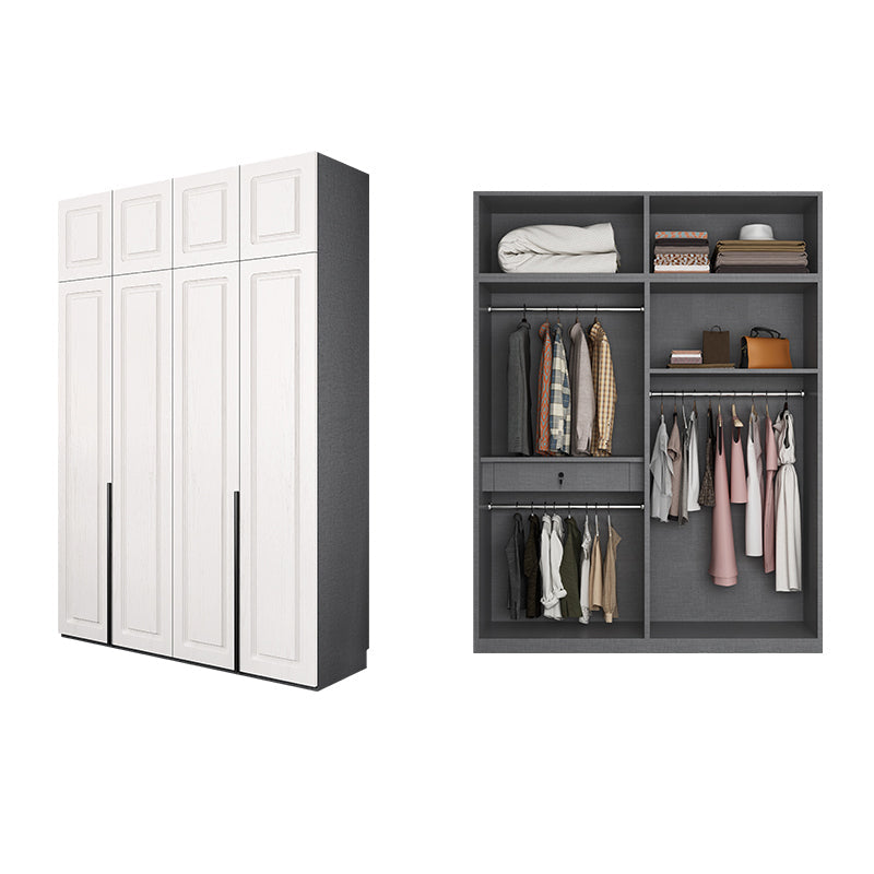 Modern Style Wooden Wardrobe Soft Close Door Wardrobe Closet with Drawer