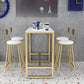 Modern Stone Pub Table Set 1/2/3/5 Pieces Fixed Table Counter Table for Dining Room