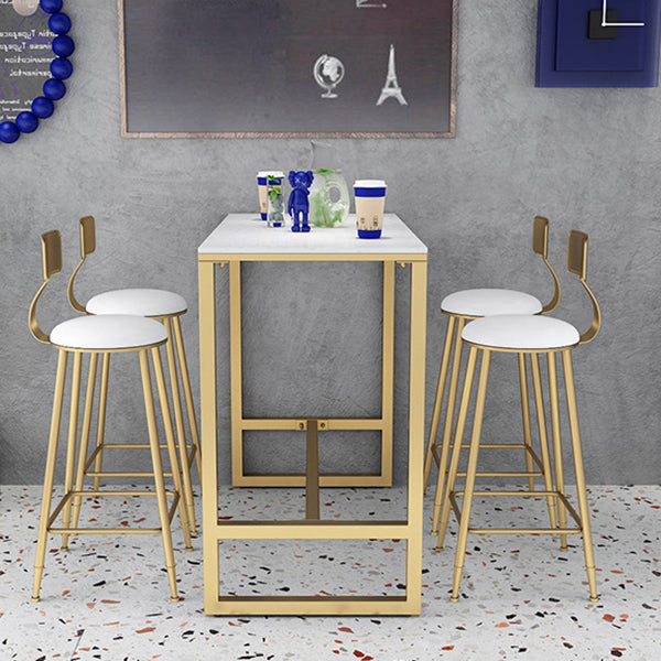 Modern Stone Pub Table Set 1/2/3/5 Pieces Fixed Table Counter Table for Dining Room