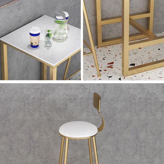 Moderner Steinkneipentisch Set 1/2/3/5 Stücke fester Tischzähler für Esszimmer