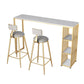 Glam 1/2/3 Pieces Bar Table Set Rectangle Stone Counter Table with Stools for Living Room Clearhalo 'Bar Furniture' 'furn' 'furn_home_bar_bar_sets' 'Furniture' 'Home Bars & Bar Sets' 'home_bar_bar_sets' 'Kitchen & Dining Furniture' 5796544