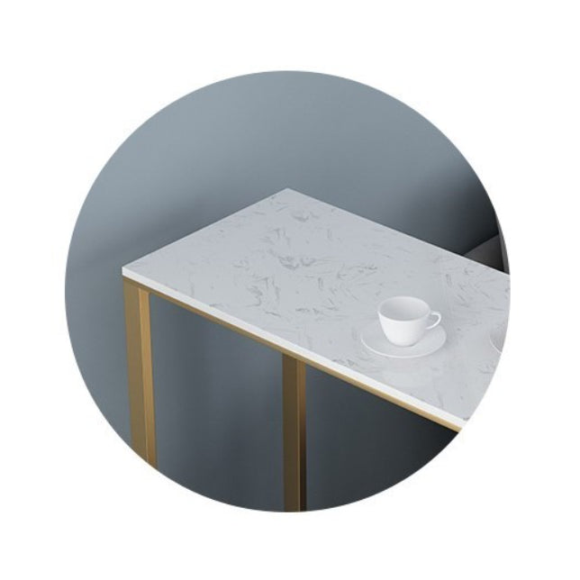 Glam 1/2/3 Pieces Bar Table Set Rectangle Stone Counter Table with Stools for Living Room Clearhalo 'Bar Furniture' 'furn' 'furn_home_bar_bar_sets' 'Furniture' 'Home Bars & Bar Sets' 'home_bar_bar_sets' 'Kitchen & Dining Furniture' 5796548