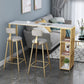 Glam 1/2/3 Pieces Bar Table Set Rectangle Stone Counter Table with Stools for Living Room Clearhalo 'Bar Furniture' 'furn' 'furn_home_bar_bar_sets' 'Furniture' 'Home Bars & Bar Sets' 'home_bar_bar_sets' 'Kitchen & Dining Furniture' 5796550