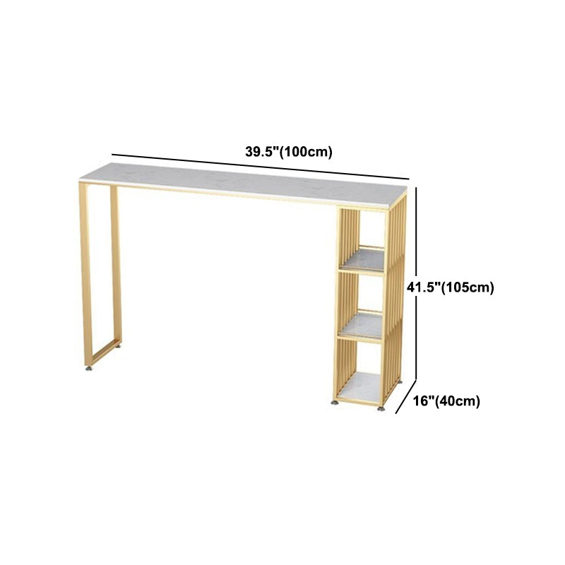 Glam 1/2/3 Pieces Bar Table Set Rectangle Stone Counter Table with Stools for Living Room Clearhalo 'Bar Furniture' 'furn' 'furn_home_bar_bar_sets' 'Furniture' 'Home Bars & Bar Sets' 'home_bar_bar_sets' 'Kitchen & Dining Furniture' 5796551
