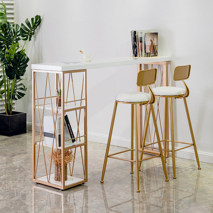glam1/2/3ピースバーテーブルセット長方形のカウンターテーブルは、家のための高いスツールを備えています