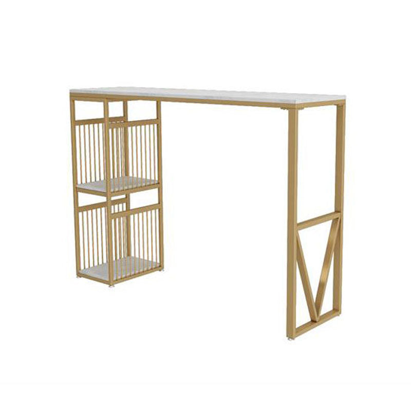 glam1/3ピースバーテーブルセット長方形の大理石のカウンターテーブルが高いスツールと