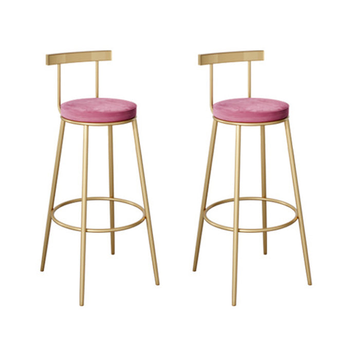 Glam Style 1/2/3 Pieces Sintered Stone Bar Table Set Fixed Table Counter Set for Home Use Pink 30"H Stools (Set of 2) Clearhalo 'Bar Furniture' 'furn' 'furn_home_bar_bar_sets' 'Furniture' 'Home Bars & Bar Sets' 'home_bar_bar_sets' 'Kitchen & Dining Furniture' 5796616