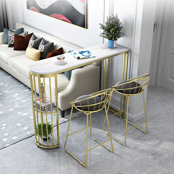 Glam Style 1/2/3 Pieces Sintered Stone Bar Table Set Fixed Table Counter Set for Home Use Clearhalo 'Bar Furniture' 'furn' 'furn_home_bar_bar_sets' 'Furniture' 'Home Bars & Bar Sets' 'home_bar_bar_sets' 'Kitchen & Dining Furniture' 5796617