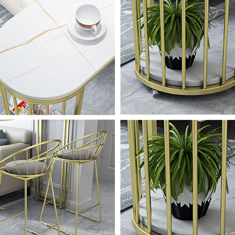 Glam Style 1/2/3 Pieces Sintered Stone Bar Table Set Fixed Table Counter Set for Home Use Clearhalo 'Bar Furniture' 'furn' 'furn_home_bar_bar_sets' 'Furniture' 'Home Bars & Bar Sets' 'home_bar_bar_sets' 'Kitchen & Dining Furniture' 5796622