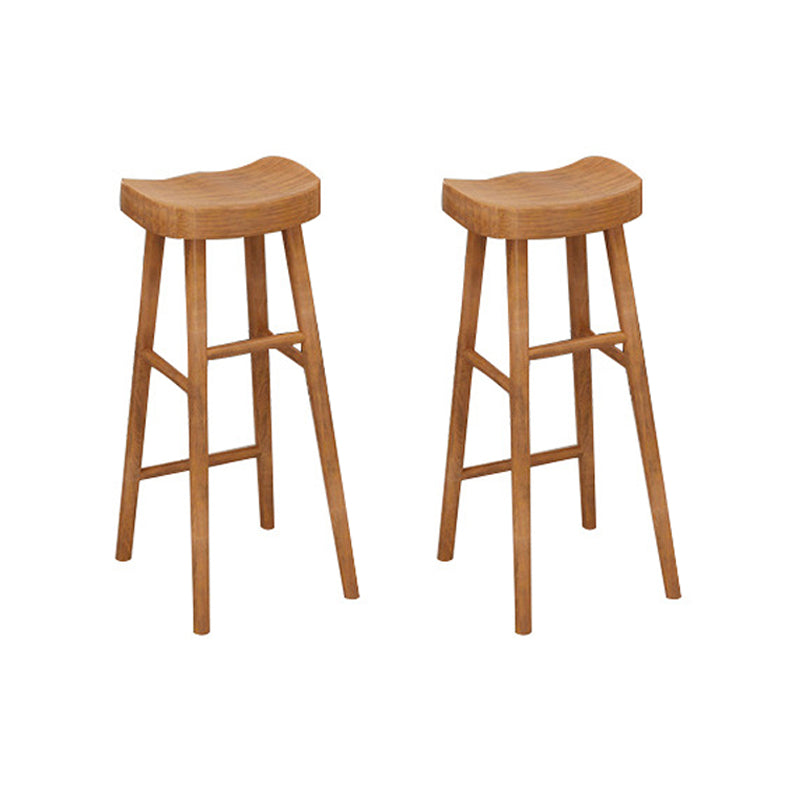 Industrial 1/2/3 Pieces Solid Wood Bar Table Set Fixed Counter Set for Home Use Brown 30"H Stools (Set of 2) Clearhalo 'Bar Furniture' 'furn' 'furn_home_bar_bar_sets' 'Furniture' 'Home Bars & Bar Sets' 'home_bar_bar_sets' 'Kitchen & Dining Furniture' 5796635