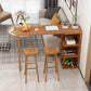 Industrial 1/2/3 Pieces Solid Wood Bar Table Set Fixed Counter Set for Home Use Clearhalo 'Bar Furniture' 'furn' 'furn_home_bar_bar_sets' 'Furniture' 'Home Bars & Bar Sets' 'home_bar_bar_sets' 'Kitchen & Dining Furniture' 5796638