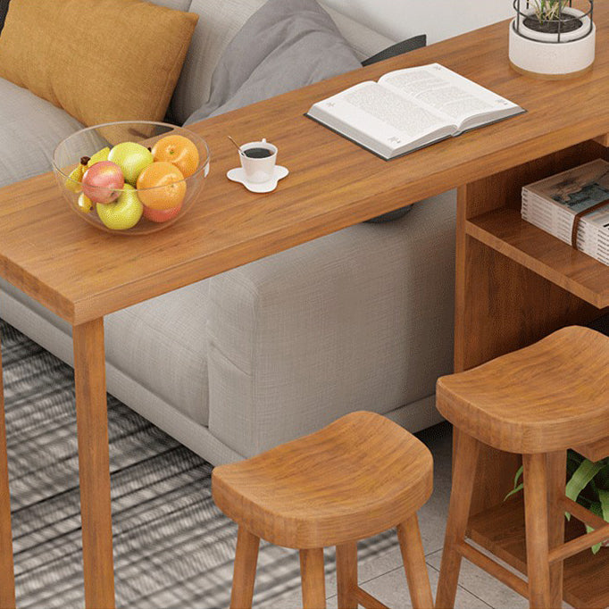 Industrial 1/2/3 Pieces Solid Wood Bar Table Set Fixed Counter Set for Home Use Clearhalo 'Bar Furniture' 'furn' 'furn_home_bar_bar_sets' 'Furniture' 'Home Bars & Bar Sets' 'home_bar_bar_sets' 'Kitchen & Dining Furniture' 5796640
