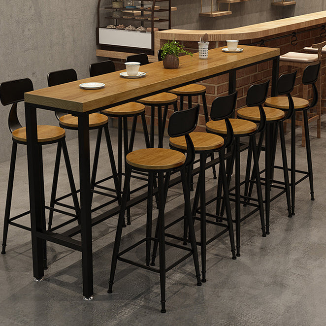 Industrial 1/2/6/11 Pieces Solid Wood Bar Table Set Fixed Counter Set for Home Use Clearhalo 'Bar Furniture' 'furn' 'furn_home_bar_bar_sets' 'Furniture' 'Home Bars & Bar Sets' 'home_bar_bar_sets' 'Kitchen & Dining Furniture' 5796661