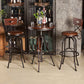 Industrial 1/2/3 Pieces Solid Wood Bar Table Set Adjustable Counter Set for Home Use 3 Pieces: Table, 2 Black Stools Clearhalo 'Bar Furniture' 'furn' 'furn_home_bar_bar_sets' 'Furniture' 'Home Bars & Bar Sets' 'home_bar_bar_sets' 'Kitchen & Dining Furniture' 5796674