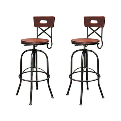 Industrial 1/2/3 Pieces Solid Wood Bar Table Set Adjustable Counter Set for Home Use Dark Brown 33"H Stool (Set of 2) Clearhalo 'Bar Furniture' 'furn' 'furn_home_bar_bar_sets' 'Furniture' 'Home Bars & Bar Sets' 'home_bar_bar_sets' 'Kitchen & Dining Furniture' 5796675