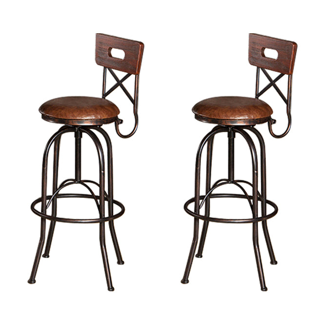 Industrial 1/2/3 Pieces Solid Wood Bar Table Set Adjustable Counter Set for Home Use Black 33"H Stool (Set of 2) Clearhalo 'Bar Furniture' 'furn' 'furn_home_bar_bar_sets' 'Furniture' 'Home Bars & Bar Sets' 'home_bar_bar_sets' 'Kitchen & Dining Furniture' 5796676
