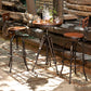Industrial 1/2/3 Pieces Solid Wood Bar Table Set Adjustable Counter Set for Home Use 3 Pieces: Table, 2 Brown Stools Clearhalo 'Bar Furniture' 'furn' 'furn_home_bar_bar_sets' 'Furniture' 'Home Bars & Bar Sets' 'home_bar_bar_sets' 'Kitchen & Dining Furniture' 5796677