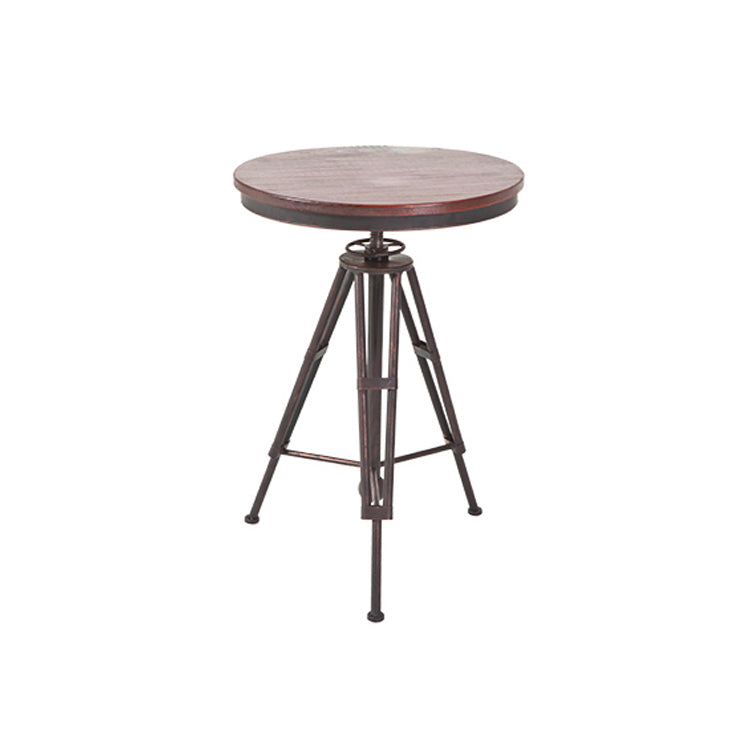 Industrial 1/2/3 Pieces Solid Wood Bar Table Set Adjustable Counter Set for Home Use Brown 22"L x 22"W Clearhalo 'Bar Furniture' 'furn' 'furn_home_bar_bar_sets' 'Furniture' 'Home Bars & Bar Sets' 'home_bar_bar_sets' 'Kitchen & Dining Furniture' 5796681