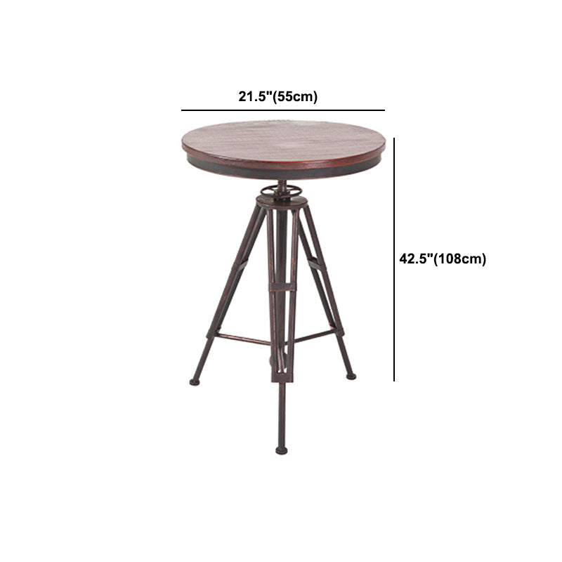 Industrial 1/2/3 Pieces Solid Wood Bar Table Set Adjustable Counter Set for Home Use Clearhalo 'Bar Furniture' 'furn' 'furn_home_bar_bar_sets' 'Furniture' 'Home Bars & Bar Sets' 'home_bar_bar_sets' 'Kitchen & Dining Furniture' 5796682