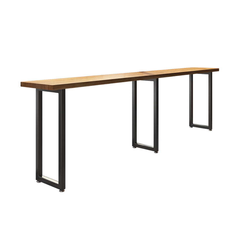 Industrial Bar Table Set 1/7 Pieces Rectangle Pine Wood Counter Table with High Stools Wood 118"L x 16"W Clearhalo 'Bar Furniture' 'furn' 'furn_home_bar_bar_sets' 'Furniture' 'Home Bars & Bar Sets' 'home_bar_bar_sets' 'Kitchen & Dining Furniture' 5796686