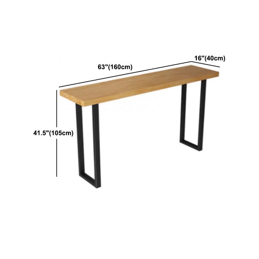 Industrial Bar Table Set 1/7 Pieces Rectangle Pine Wood Counter Table with High Stools Clearhalo 'Bar Furniture' 'furn' 'furn_home_bar_bar_sets' 'Furniture' 'Home Bars & Bar Sets' 'home_bar_bar_sets' 'Kitchen & Dining Furniture' 5796696