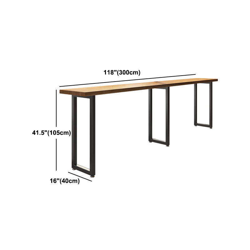 Industrial Bar Table Set 1/7 Pieces Rectangle Pine Wood Counter Table with High Stools Clearhalo 'Bar Furniture' 'furn' 'furn_home_bar_bar_sets' 'Furniture' 'Home Bars & Bar Sets' 'home_bar_bar_sets' 'Kitchen & Dining Furniture' 5796703